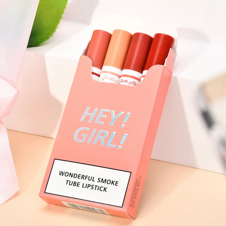 Cigarette Shape Lipstick Set, Waterproof Smoke Tube Shape Lipsticks, Long Lasting Moisturizing Lip Gloss Cigarette Shape Lipstick Set, Waterproof Smoke Tube Shape Lipsticks, Long Lasting Moisturizing Lip Gloss